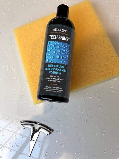 Aerolon Tech Shine: Ceramic Coating for Cars, Car Wax, Car Polish, Ceramic Polymer Coating, Hydrophobic Top Coat Polish and Sealer, Auto Detailing - One Gallon with Applicator Pad