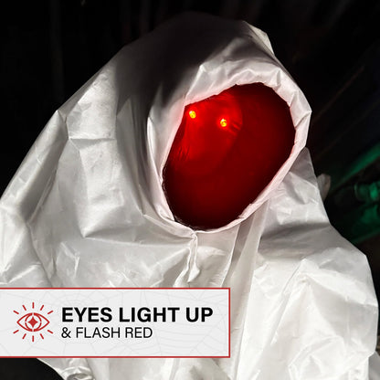 Haunted Hill Farm 4.2-Ft Animated Spectre on Tomb, Halloween Accessory, Scary Horror Movie Party Decoration, Creepy Ghost Prop, Spooky Occult Indoor Décor with Touch-Activated Lights & Sound