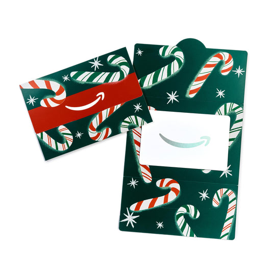 Amazon Physical Gift Card in Mini Envelope - Candy Canes | Christmas, Winter
