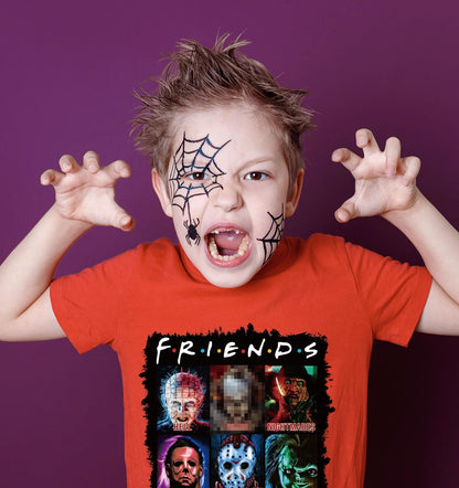 9 Sheets Halloween Iron on Transfers for T-Shirts,Halloween DTF Transfers Ready to Press Heat Transfer Vinyl,Horror Movie Iron on Patches Sticker Halloween Iron on Decals for T-Shirt Clothes DIY