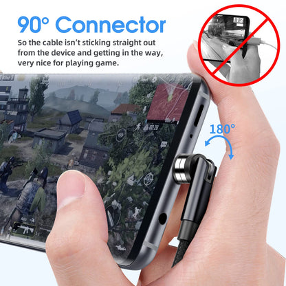 7-Pack 1.6FT/3FT/3FT/3FT/6FT/6FT/10FT 540 Rotating Magnetic Phone Charger 3 in 1 Magnetic Cable Nylon Braided USB Charger Cable for Micro USB/Type C/iProduct Device - Black