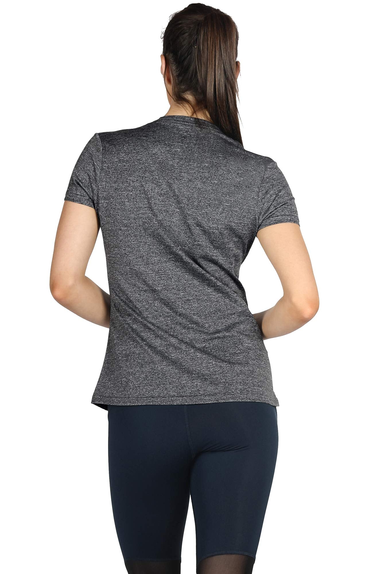 icyzone Workout Running Tshirts for Women - Fitness Athletic Yoga Tops Exercise Gym Shirts (Pack of 3) (XXL, Charcoal/Lavender/Peach)