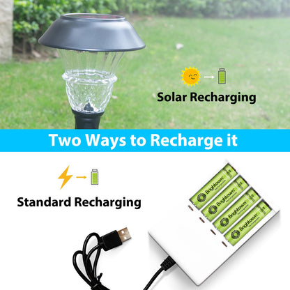 Brightown 12-Pack Rechargeable AA Batteries - 1000mAh 1.2V NiMH High Capacity Batteries - Ideal for Solar Lights & Home Devices, Recharge up to 1000x Times, Pre-Charged