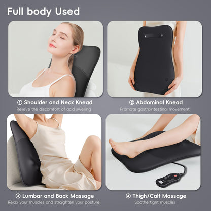 Back Massager, Ultrathin Rolling Up and Down Back Massage with Heat 4D Kneading & Red Light Therapy for Pain Relief Deep Tissue,Shoulder Massager Gift for Men Women Parents Relaxation at Office Car