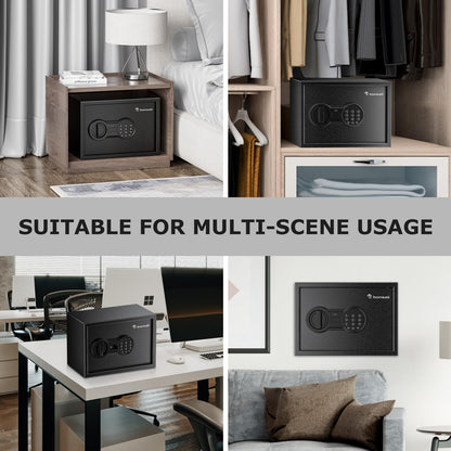 Bonsaii Safe, 0.6 Cubic Safe Box with Electronic Keypad, Removable Shelf, for Valuables Jewelry and Documents in Home, Hotel, or Business, 9.84" x 13.78" x 9.84" Inches, SF002