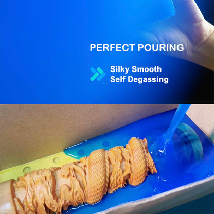 BBDINO Silicone Mold Making Kit, Liquid Silicone for Molds Making 30A Sapphire Blue, High Strength Silicon Rubber 4.4 lbs, 1:1 by Volume Ideal for Mold Casting of Resin/Jewelry/Candle/Concrete/Plaster
