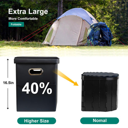 Ann Katy Upgrade XL Portable Toilet for Adults, Extra Large Portable Travel Floding Camping Toilet, Camping Tall Toilets with Lid for Kids Compact Potty for Car,Hiking,Beach,Toilet Storage Stool