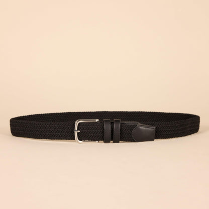 Amazon Essentials Men's Stretch Woven Braid Belt, Black, 34