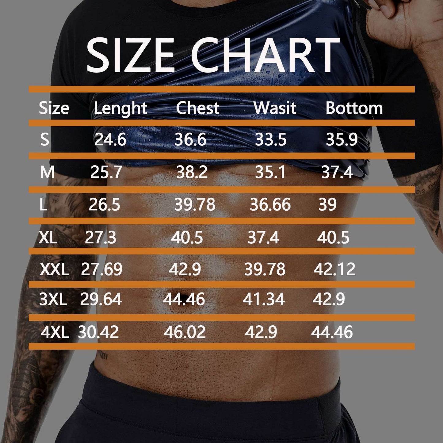 BODYSUNER Sauna Sweat Suits Shirt Waist Trainer for Men Compression Vest Workout Gym Clothes Sweat Enhancer Short Sleeve (Black, L)