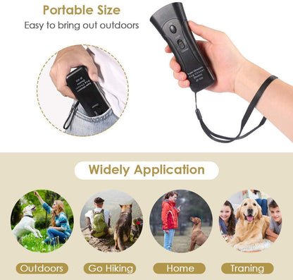 Amazingbuy Ultrasonic Dog Trainer Device Electronic Dog Deterrent/Dog Barking Control Devices Training Tool Stop Barking Sonic Dog Repeller (Black)