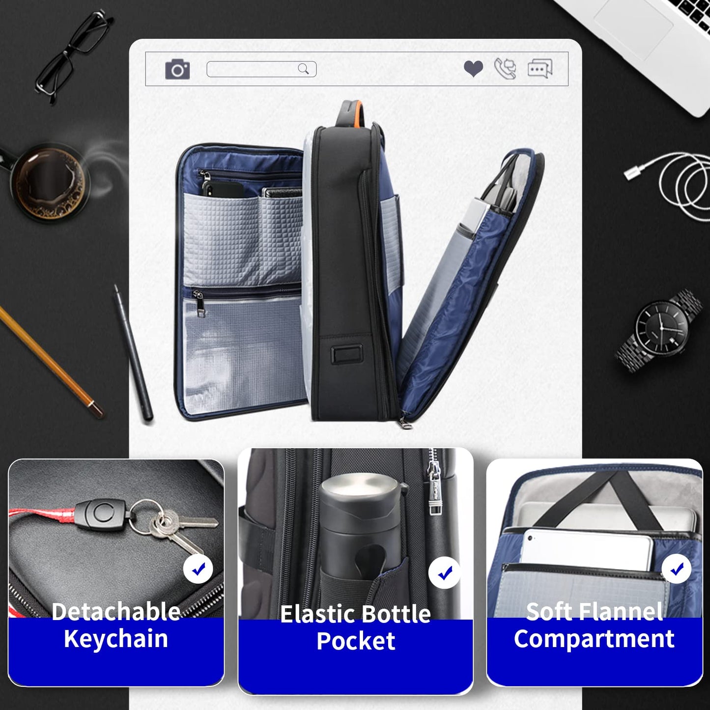 BOPai Business Smart Travel laptop Backpack Men 15.6 Inch USB Charging Waterproof 30L Large Expandable Convertible Friendly Carry Flight Approved Work Anti Theft Durable Black Rucksack