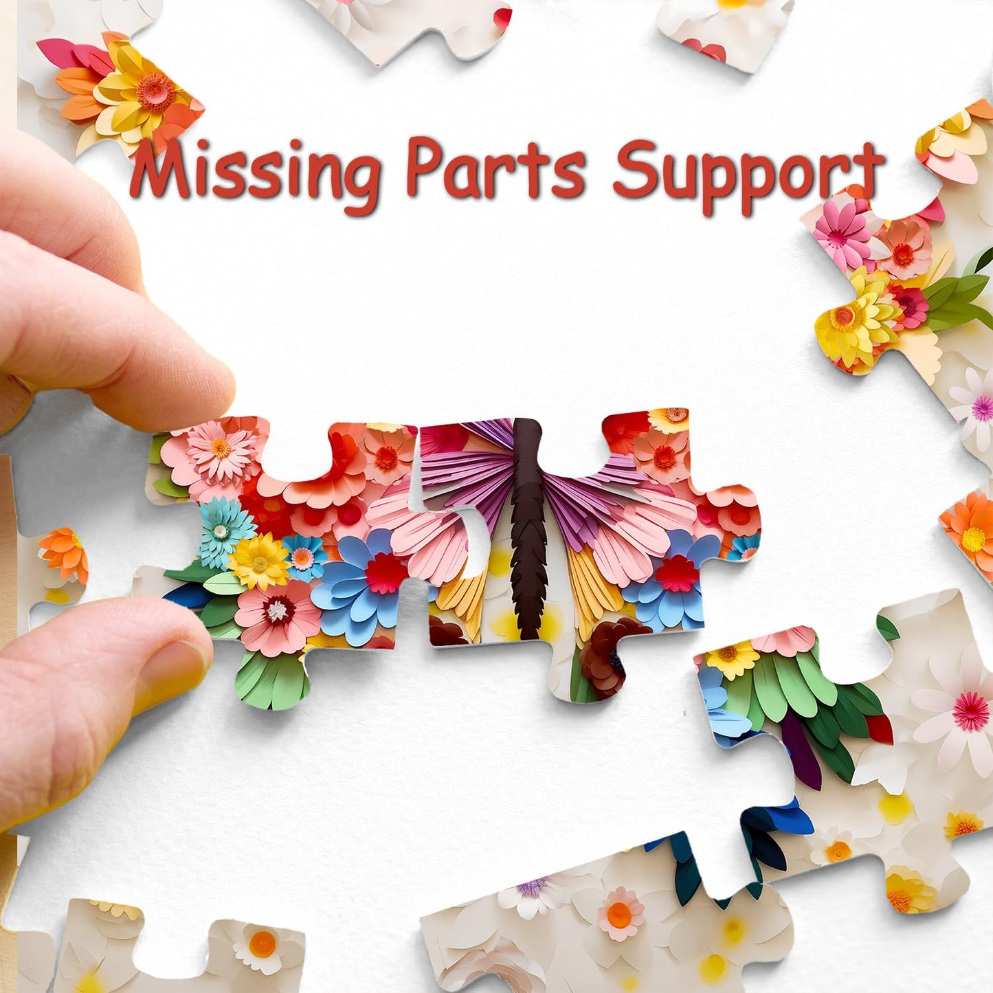 Butterfly Puzzles for Adults 1000 Pieces, Challenging Colorful Flower Butterflies Puzzles with Paper Art, Difficult Animal Plant Jigsaw Puzzles for Adults