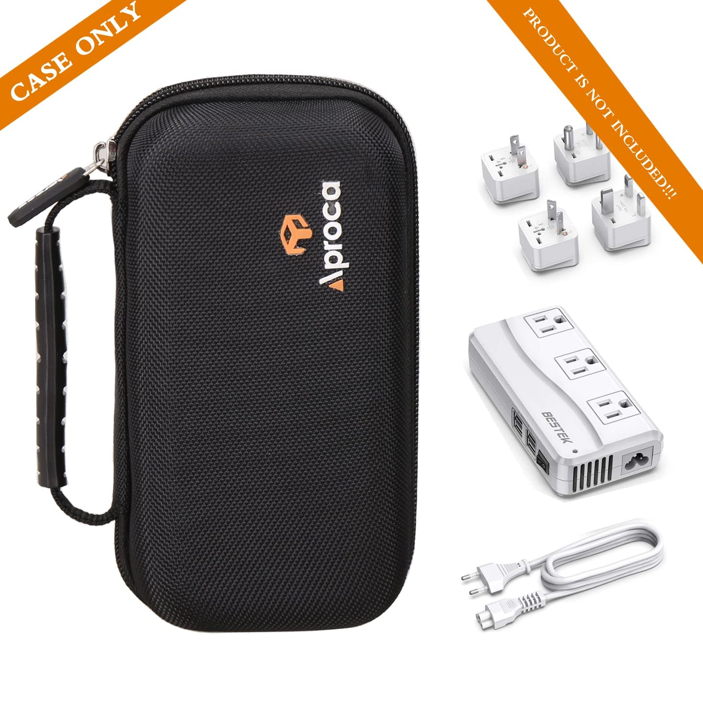Aproca Hard Storage Travel Case for BESTEK Universal Travel Adapter 220V to 110V Voltage Converter (Black)