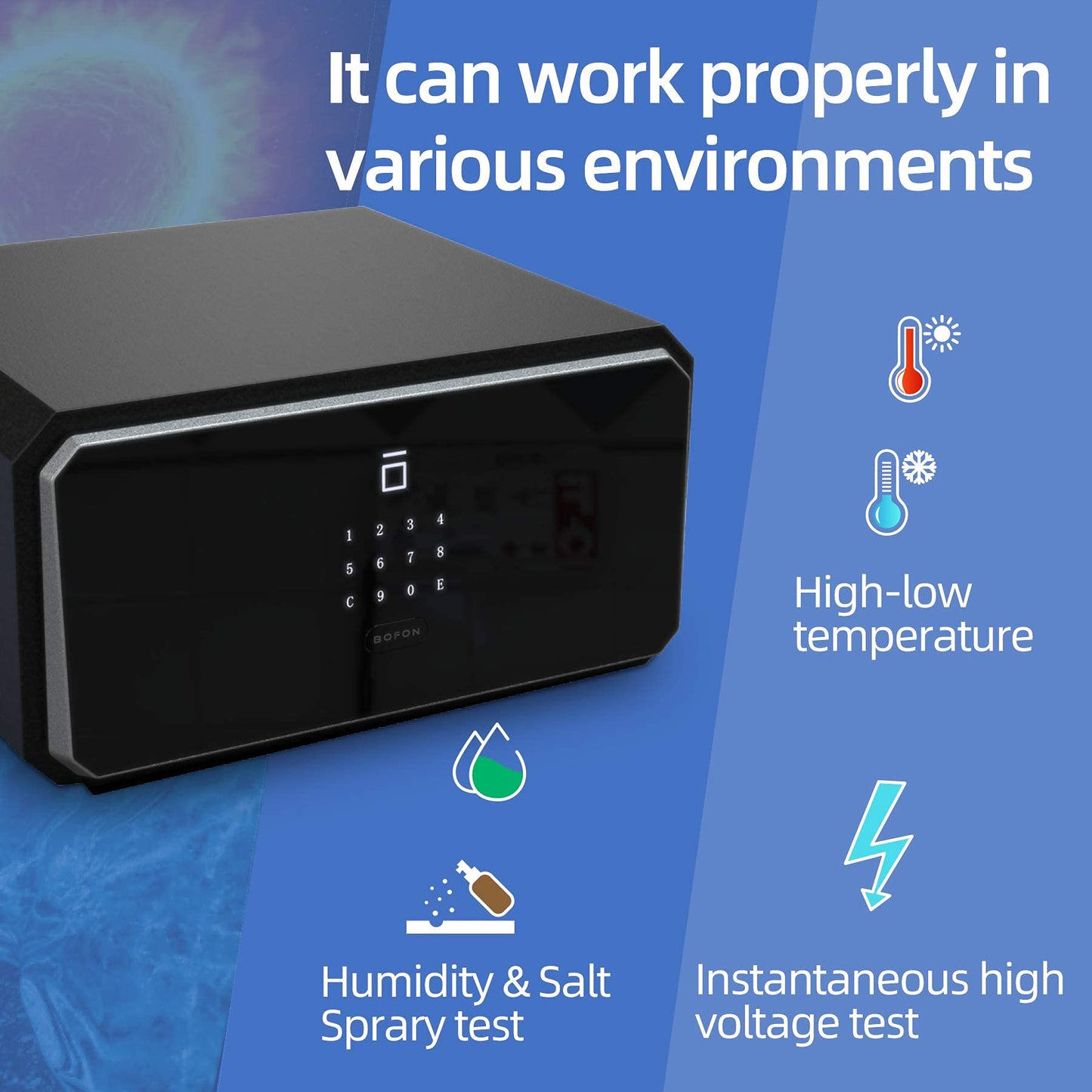 BOFON W-Series Security Box with Key, Safe Box,1.45 Cubic Fingerprint Password,Safety Boxes for Home