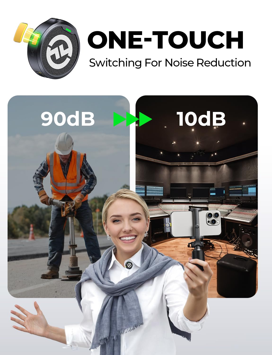 Hollyland Lark M2 Wireless Microphone for iPhone/Camera/Android/PC, 48kHz/24-bit High Fidelity Audio, 300m Range, Noise Cancelling, 40h Use, YouTube, Vlog, Streaming (2TX + 3RX + Charging Case)