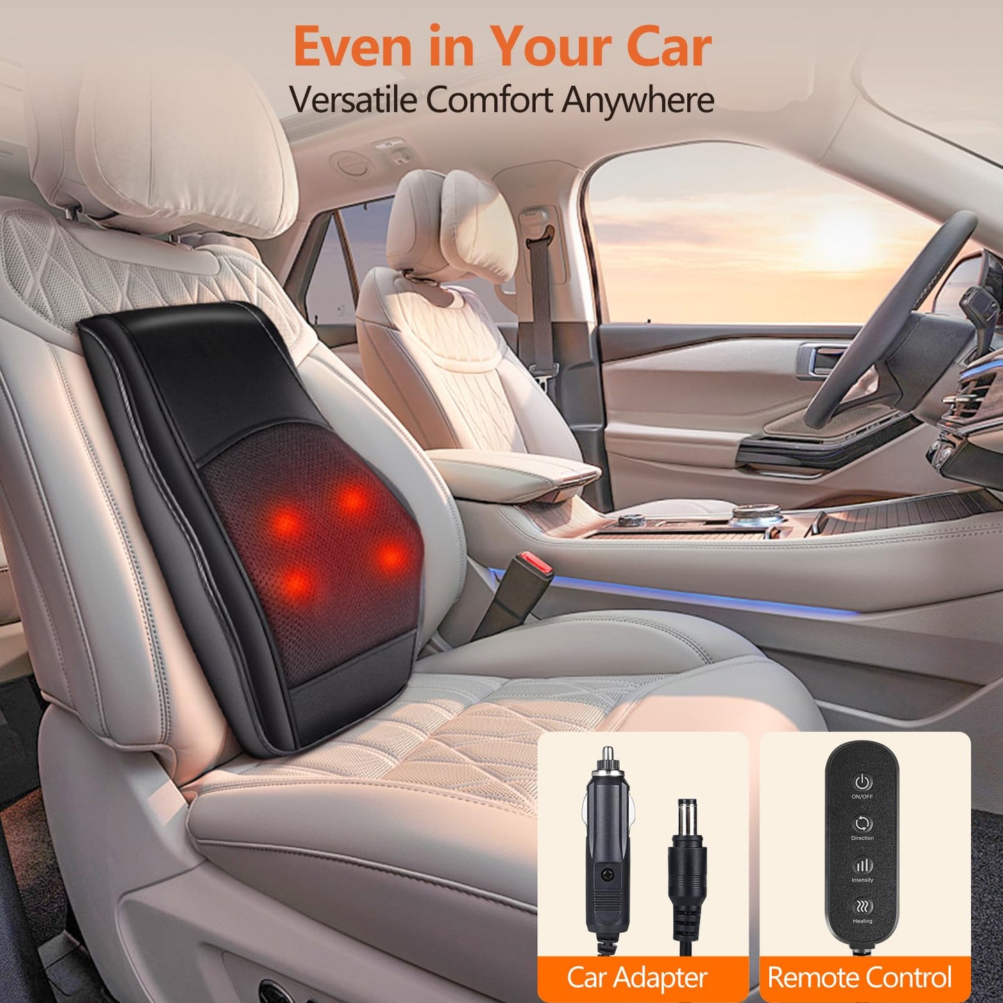 Brelley Neck and Back Massager for Pain Relief Deep Tissue with Heat, Shiatsu Shoulder Massager with Bi-Directional Rotating Head for Neck, Back, Shoulders, and Legs, Gift for Mom Dad