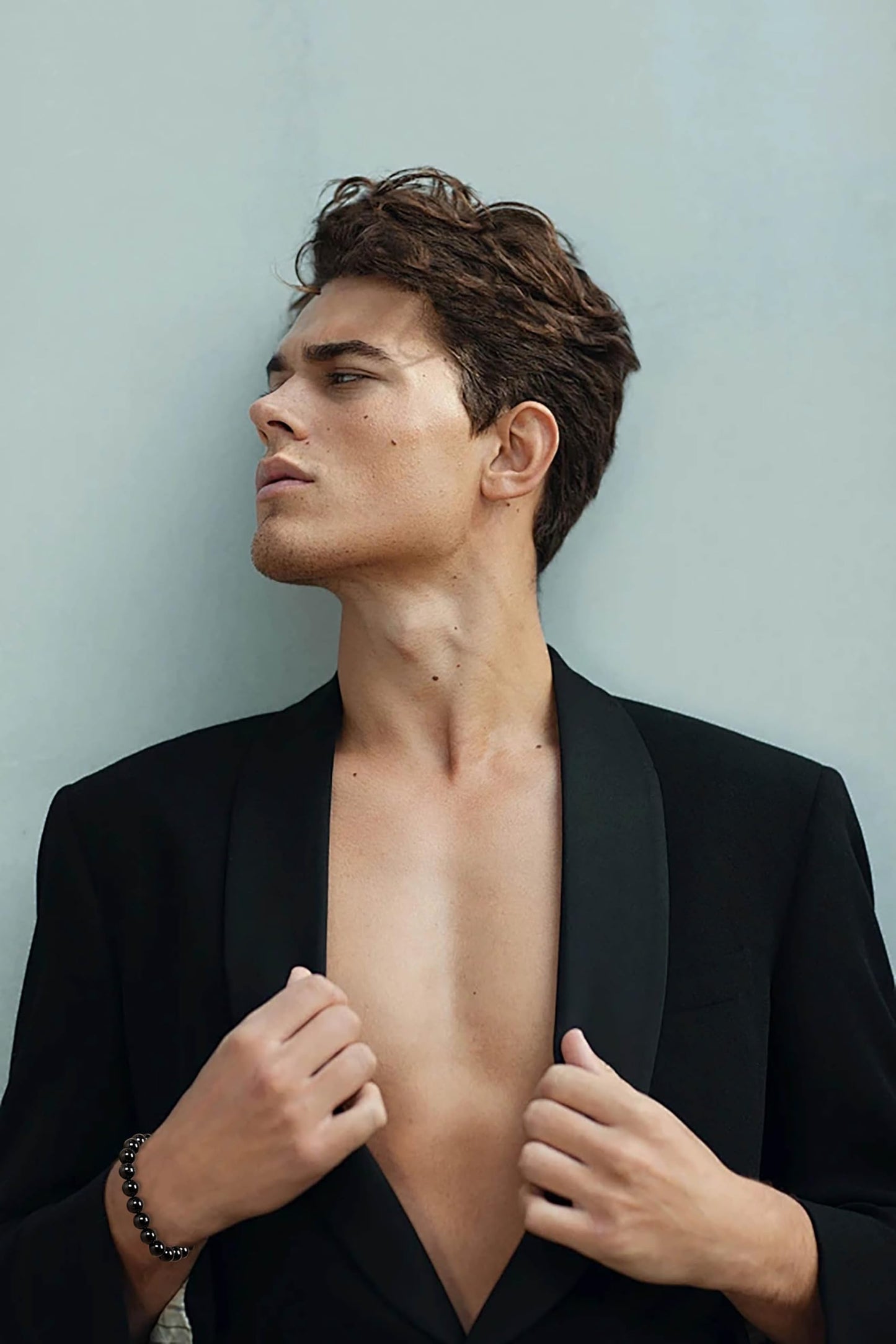 AD Beads Handmade Gemstone Stretch Elastic Bracelet Crystal Healing Reiki Nature's Beauty and Spiritual Essence Unisex (4mm, Black Tourmaline (Best protection))