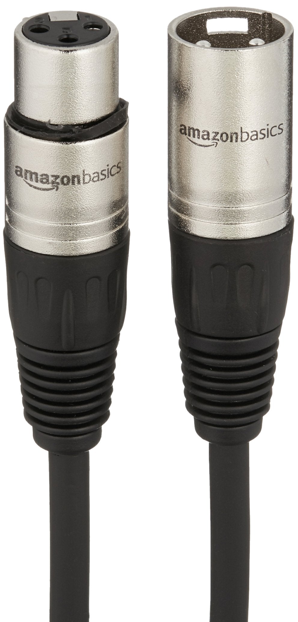 Amazon Basics XLR Male to Female Microphone Cable for Speaker or PA System, All Copper Conductors, 6MM PVC Jacket, 6 Foot, Black