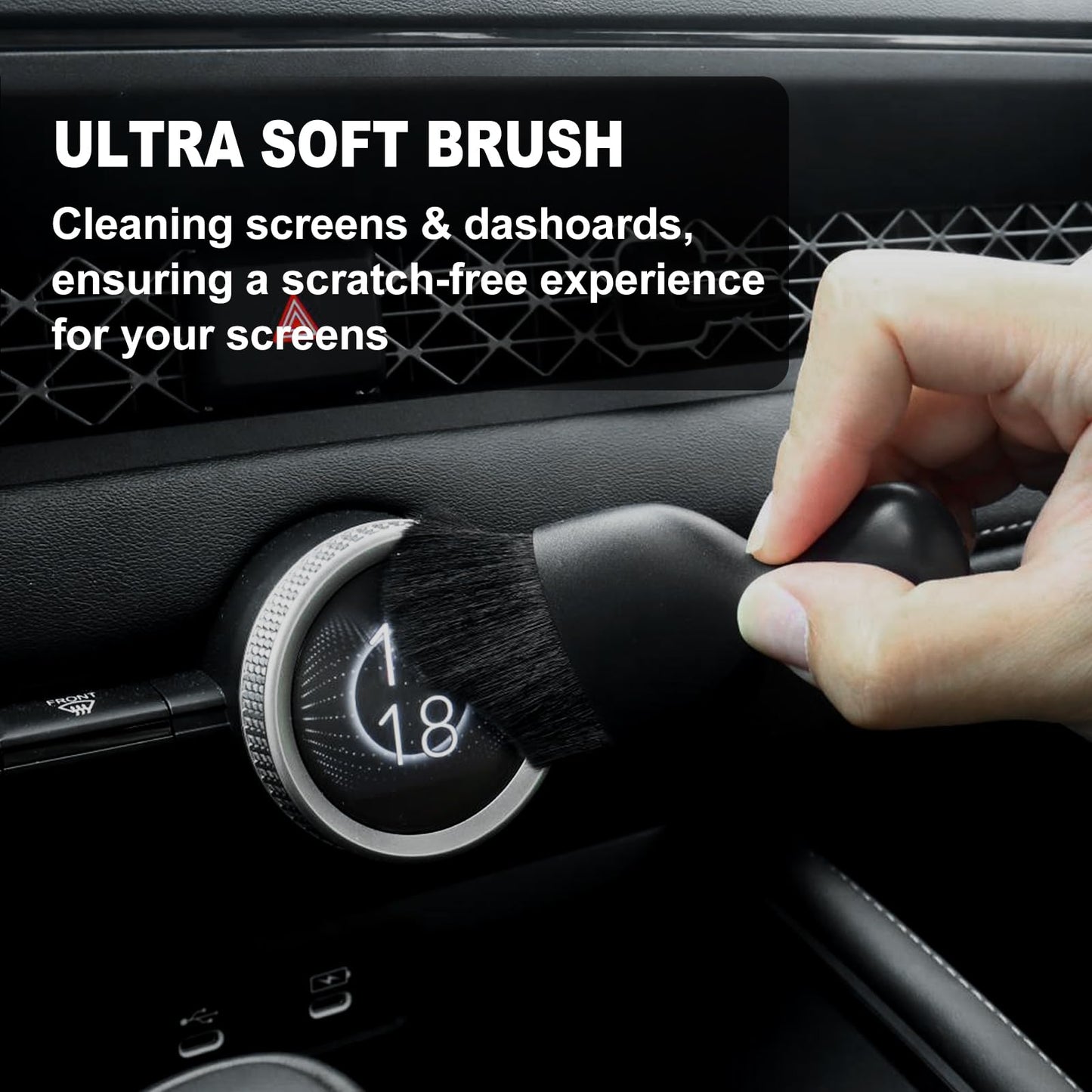 7PCS Car Detailing Brush Set, Ultra Soft Boars Hair Car Interior Detailing Brushes, Car Interior Detailing Kit, Car Cleaning Gel Supplies Kit, Car Dust Brush, Car Accessories for Truck, SUV, Interior