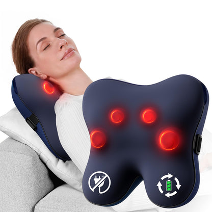 BOB AND BRAD Cordless Back Massager with Heat FSA HSA Eligible, Shiatsu Neck Massager for Pain Relief Deep Tissue, 3D Kneading Massage Pillow for Muscle Pain Relief, Fathers Day Birthday Gifts for Dad