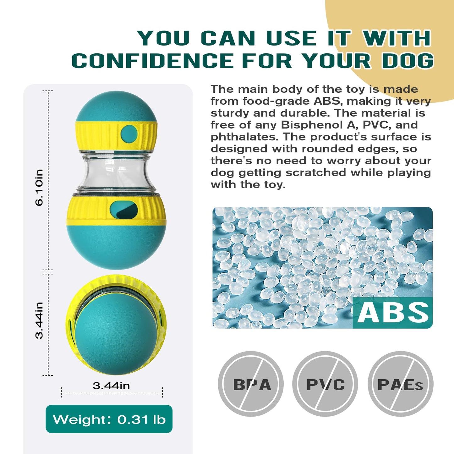 BSISUERM Dog Puzzle Toy Adjustable Treat Dispensing Ball Food Dispenser Tough Slow Feeder Puppy Enrichment Training Toy Pet Interactive Chase Toys for Small Medium Large Dogs to Keep Them Busy, Green