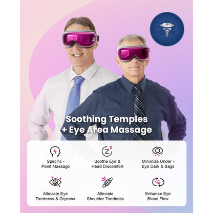 BOB AND BRAD Eye Massager with Heat and Cooling, Birthday Gifts for Women Men Her Him, EyeOasis 3 Eye Mask for Migraines FSA HSA Eligible, Heated Face Massager for Dry Eyes Strain Relief Improve Sleep