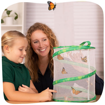 Insect Lore Raise and Release Butterfly Garden Kit – Caterpillar Habitat with redeemable Voucher – STEM-accredited Live Butterfly Growing Kit for Kids, Classrooms, and Homeschool Learning