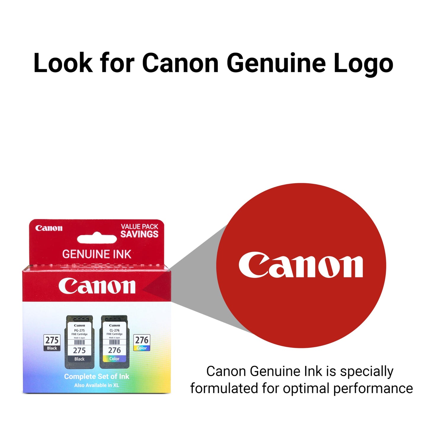 Canon PG-275 / CL-276 Genuine Ink Value Pack (2 Cartridges), Compatible with TS3520/3522/4722/3720/3722, TR4720