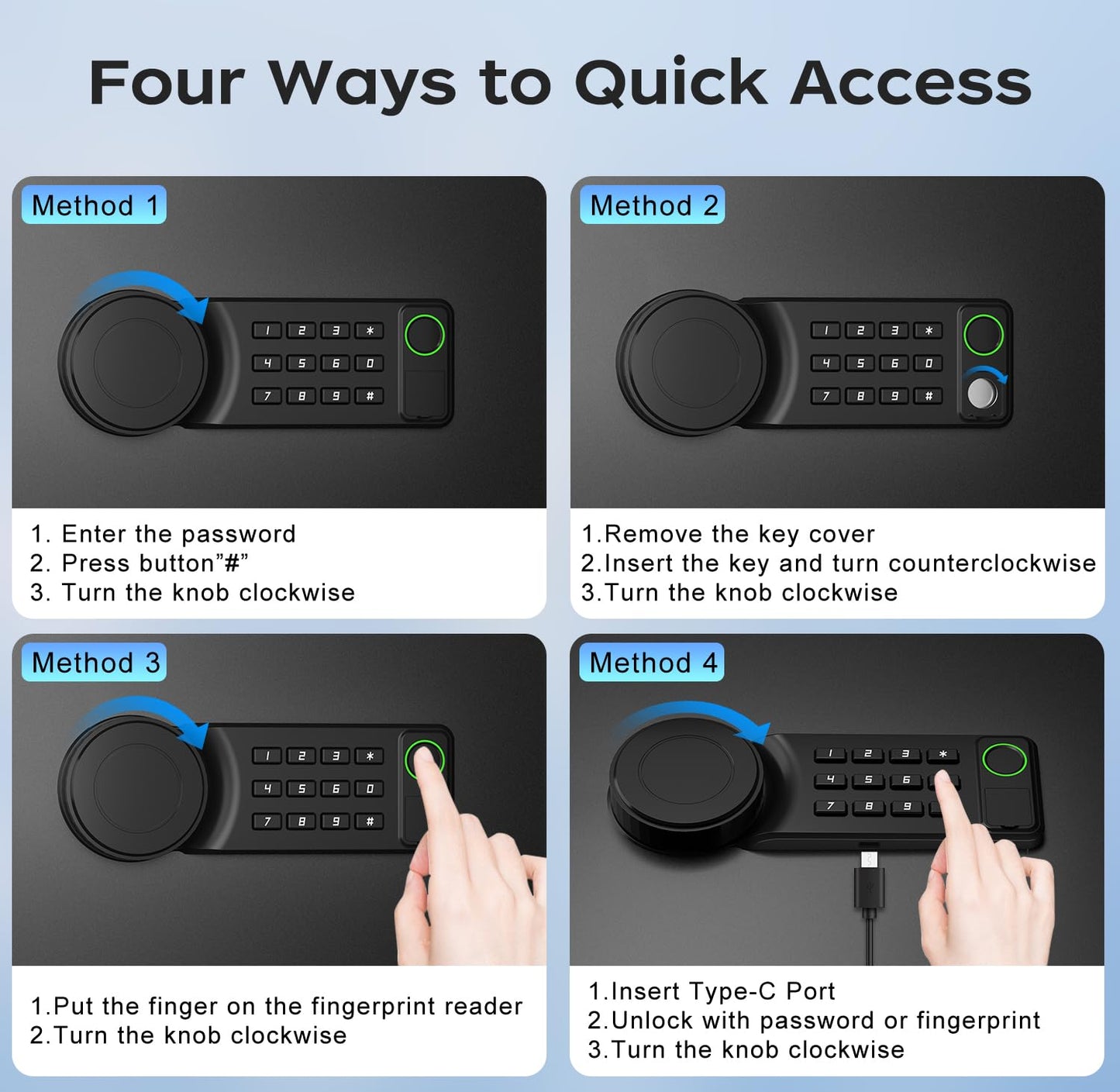 AEGIS Biometric Gun Safe with Silent Mode, 3.7 Cubic Feet Large Quick Access Security Safe with Fingerprint Scanner Money Safe Lock Box for Home Office Hotel