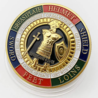 Armor of God Challenge Coin,Prayer Coin Collector's Medallion