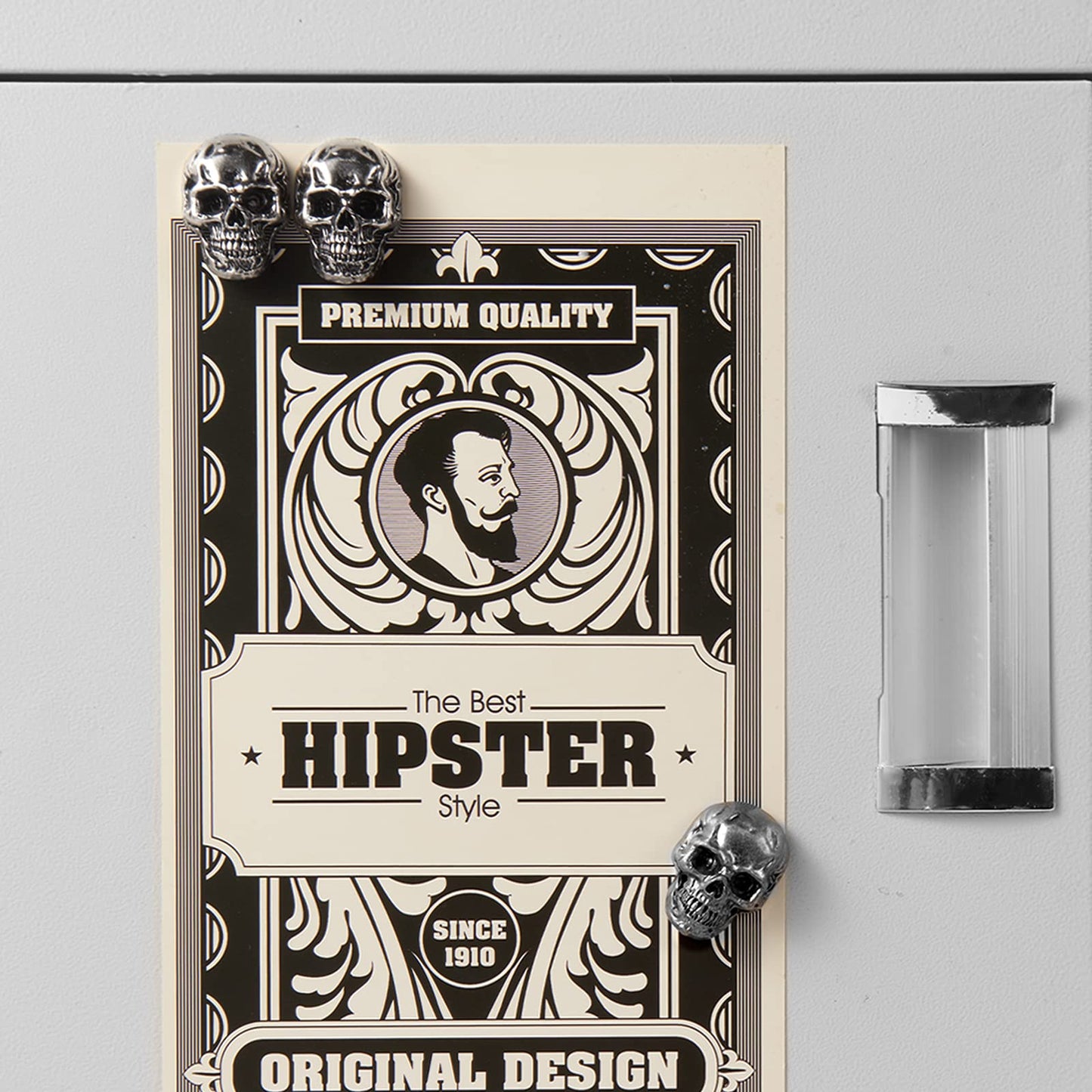 6 Pcs Skull Stainless Steel Refrigerator Magnets,Cool,Strong,Cute,Unique Funny Goth Decorative Fridge Magnets for Adults, Boys,for Kitchen,Office Whiteboards,Lockers,Imanes para Refrigerador (Black)…