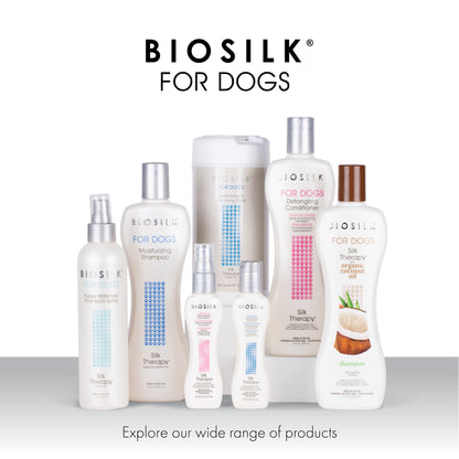 BioSilk for Dogs Silk Therapy Detangling Plus Shine Mist for Dogs | Best Detangling Spray for All Dogs & Puppies for Shiny Coats and Dematting | 8 Oz Bottle (Packaging May Vary)