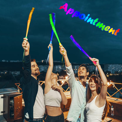 BouQuw 25 Pack Glow Sticks Mardi Gras Party Supplies ,Glow in the Dark Party Supplies,3 Models Flashing Sticks, Fiber Optic Wands Light up Sticks Fit Wedding Birthday Easter valentine's day