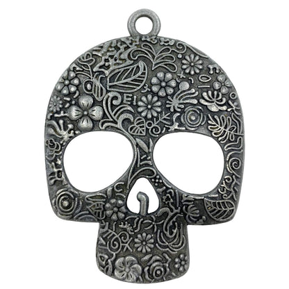 ZILucky Set of 12 Sugar Skull Shower Curtain Hooks Decorative Home Bathroom Stainless Steel Rustproof Skeletons Shower Curtain Rings Decor Accessories (Pewter)