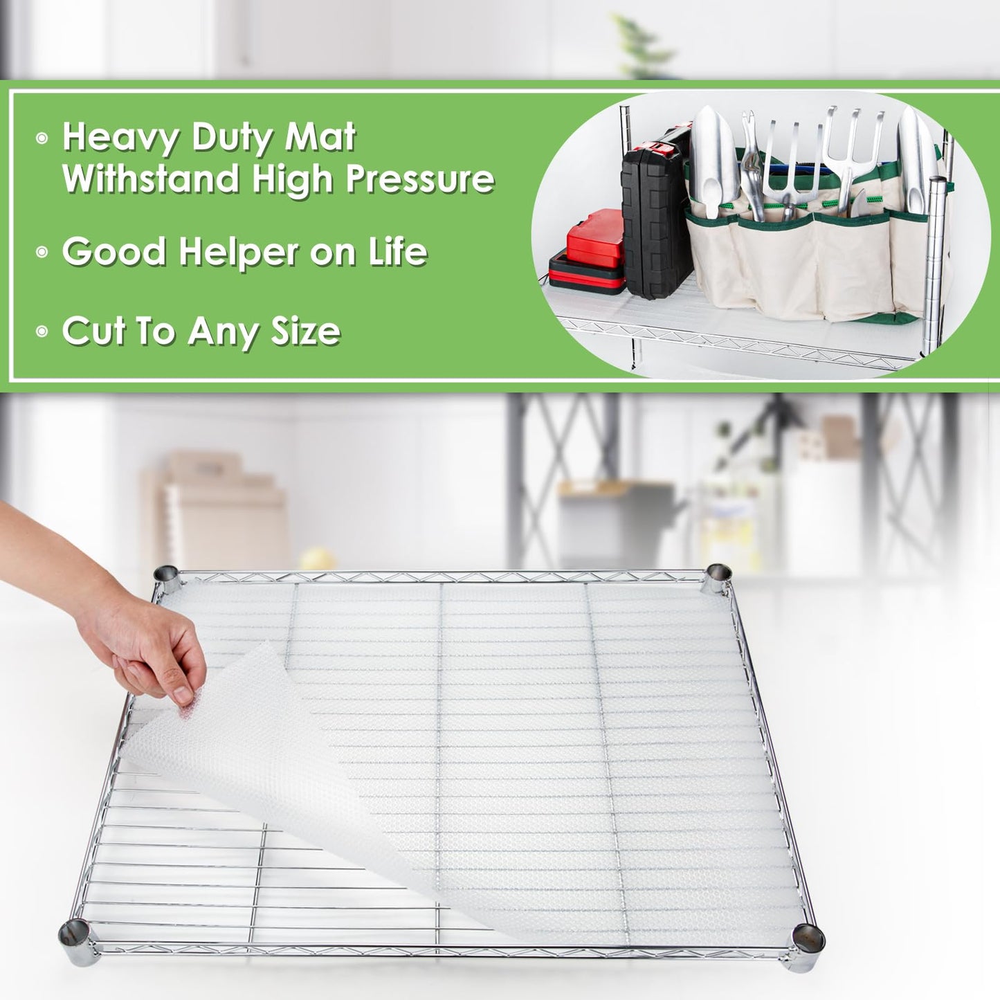 AMZABBY Wire Shelf Liner 12x197'' Clear Shelf Liner Kitchen,Cabinets,Drawer Liner, Cupboard, Under Sink, Pantry,Non-Adhesive Liner,Stain-Proof Shelf,1.2mm Thicken/Waterproof/Anti-Slip Liners