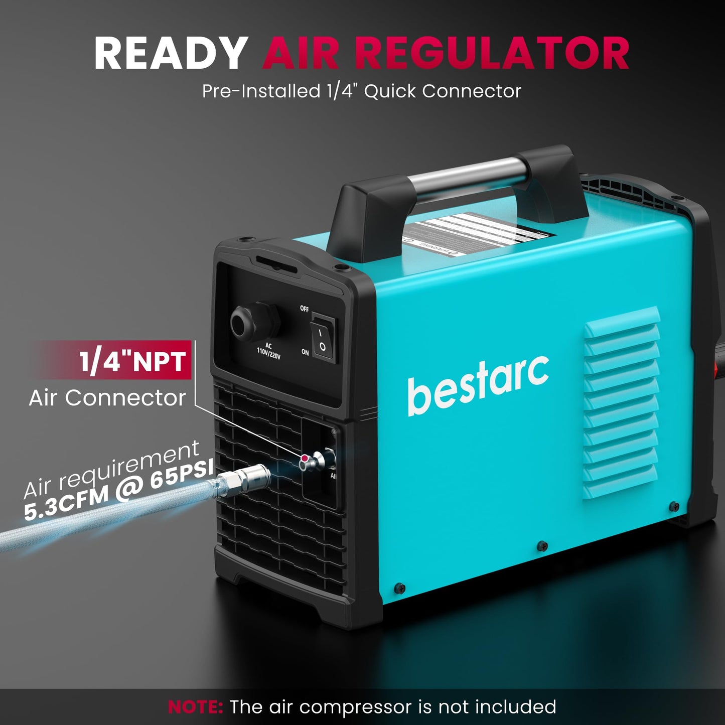 bestarc Plasma Cutter, [Pilot Arc][Large LED Display][Air Sensor] 50A bestarc Plasma Cutter Machine 110/220V Dual Voltage, 1/2 Inch Clean Cut 4/5 Inch Max Cut, Post Flow Mesh, 2T/4T for Beginners DIY