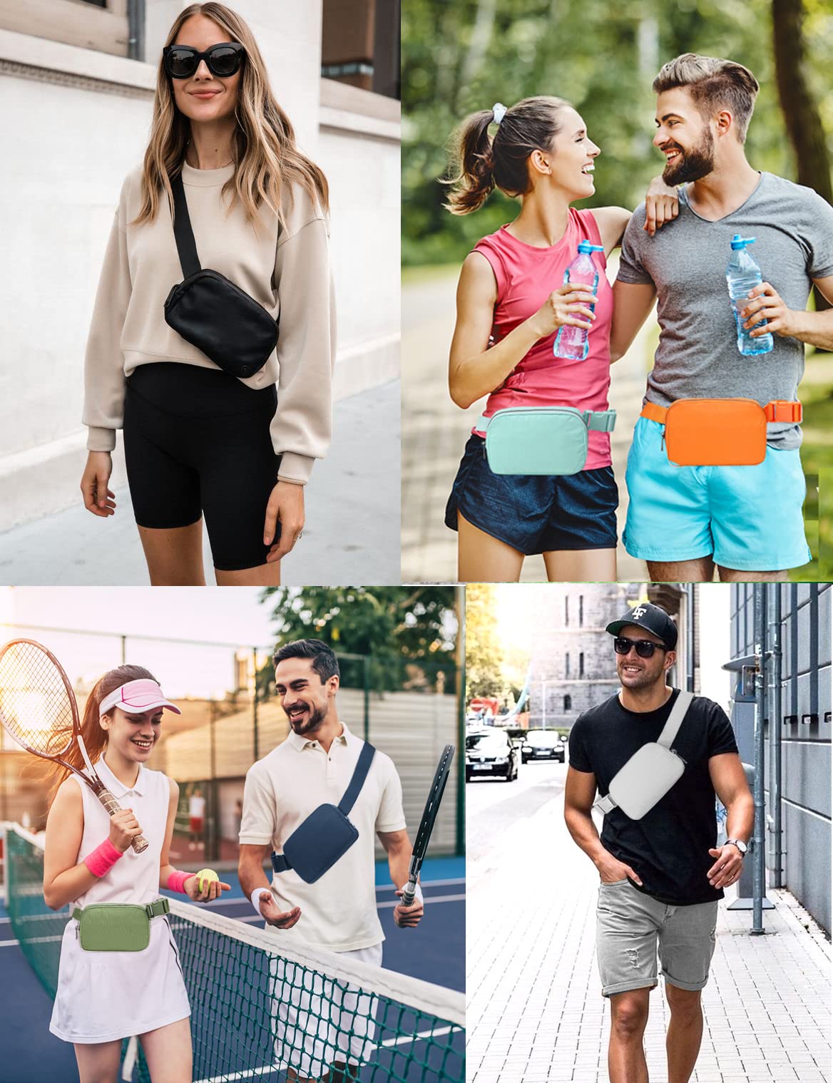 Belt Bag Waist Pack Bum Bag Crossbody Fanny Pack for Women and Men with Adjustable Strap Small Waist Pouch for Travel Workout Running Hiking