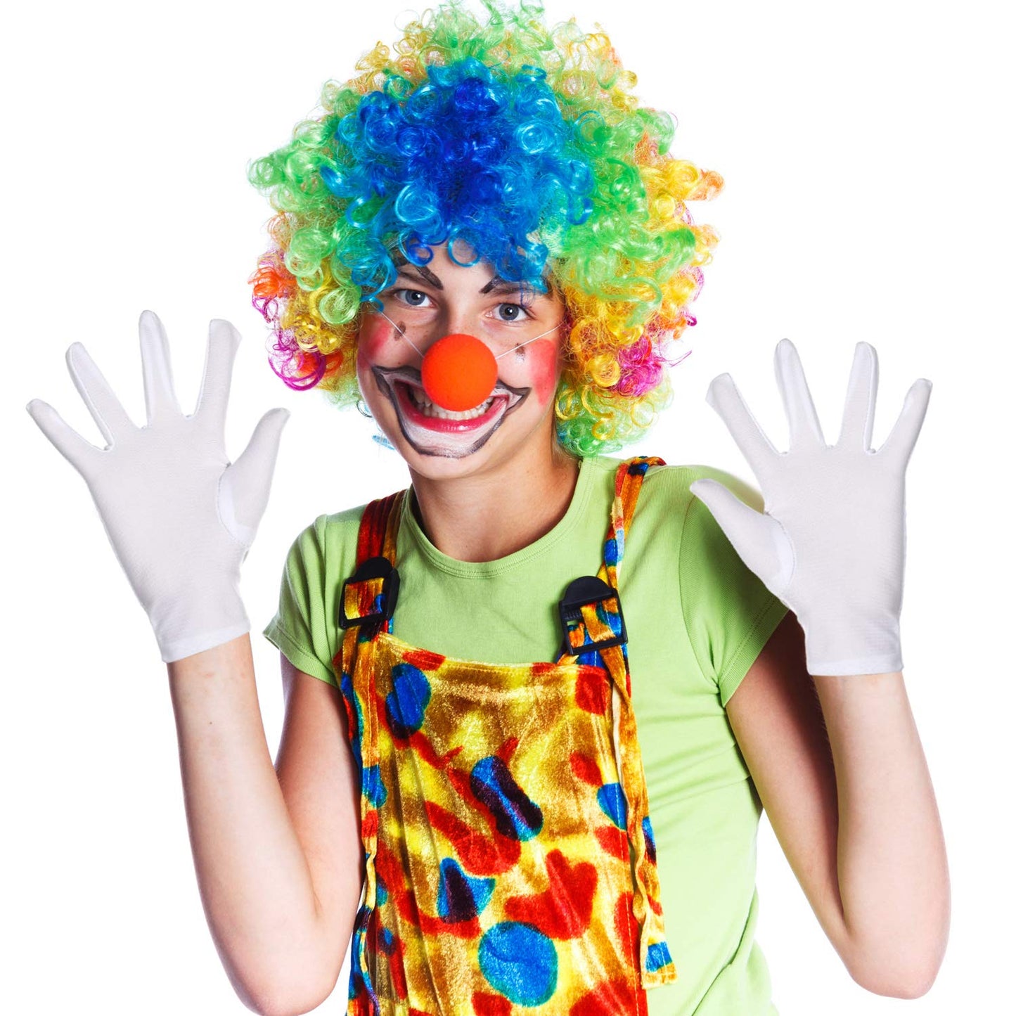 HESTYA 2 Pair Women Stretchy Spandex Gloves Short Stain Costume Formal Gloves for Halloween Cosplay Party Uniform Parade(8.3 Inch)