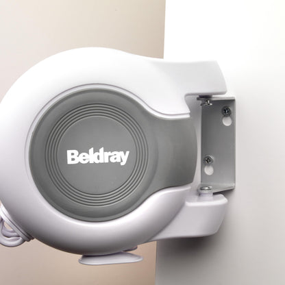 Beldray LA027016 Retractable Washing Lines - 2 x 13m Double Reel Clothesline, Extendable, Outdoor & Indoor Use, Naturally Dry Laundry, Wall Mounted Airer, Pivoting Wall Bracket & Fittings Included