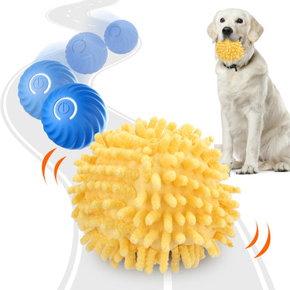 BABORUI Interactive Dog Toys, Moving Dog Toy Ball with Cover, Self Rolling Dog Ball for Small/Medium/Large Dogs, Automatic Dog Toys to Keep Them Busy (Large Blue)