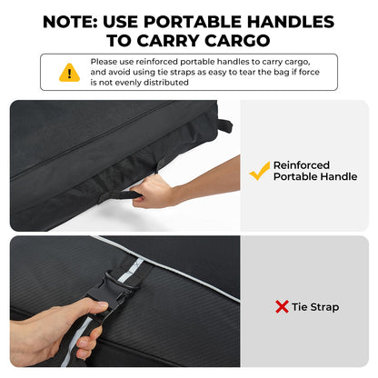 BougeRV Soft Rooftop Cargo Carrier Bag Water-Resistant Roof Bag Aero Car Top Carrier for Vehicle with Racks 900D PVC, Includes 6 Reinforced Straps, Storage Bag, Luggage Lock (39'' x 35" x 13'')