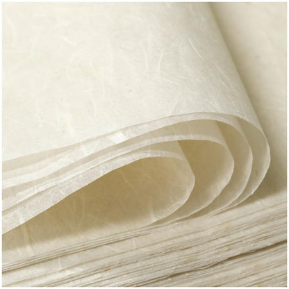 50/100 Sheets FIVEIZERO A4 Mulberry Paper Sheets Natural Fiber Rice Papers,8.3x11.7in Natural Decoupage Tissue Paper for Writing Painting, Decorative &Card Making Papers DIY Craft
