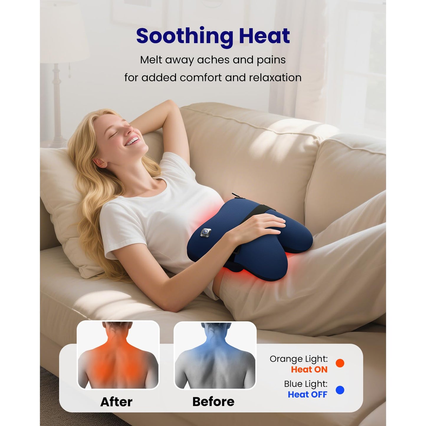 BOB AND BRAD Cordless Back Massager with Heat FSA HSA Eligible, Shiatsu Neck Massager for Pain Relief Deep Tissue, 3D Kneading Massage Pillow for Muscle Pain Relief, Fathers Day Birthday Gifts for Dad