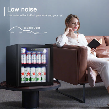 Antarctic Star Mini Fridge Cooler - 12 Bottle 48 Can Beverage Refrigerator Glass Door for Drinks or Beer Wine –Small Drink Dispenser for Home, Office or Bar, Electronic Temperature Control，1.3cu.ft.