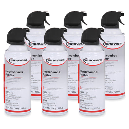 Innovera Compressed Air Duster Cleaner, 10 oz Can, 6/Pack