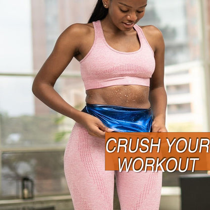 BODYSUNER Waist Trainer for Women Lower Belly Fat Sweat Band for Stomach Weight Loss Sauna Suit Workout Gym Deep Blue,L/XL