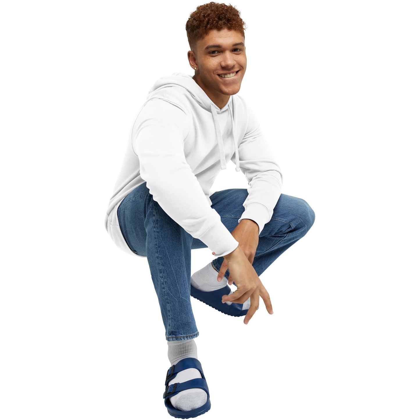 Hanes Comfortblend Originals Midweight Fleece Hoodie, Pullover Hooded Sweatshirt for Men, White, X-Large