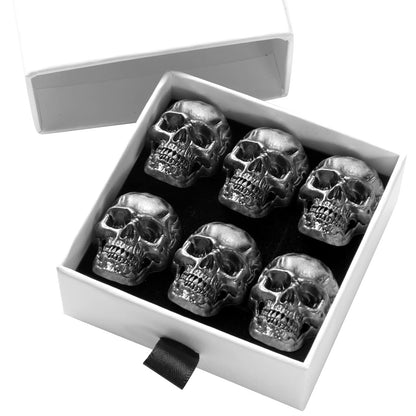 6 Pcs Skull Stainless Steel Refrigerator Magnets,Cool,Strong,Cute,Unique Funny Goth Decorative Fridge Magnets for Adults, Boys,for Kitchen,Office Whiteboards,Lockers,Imanes para Refrigerador (Black)…