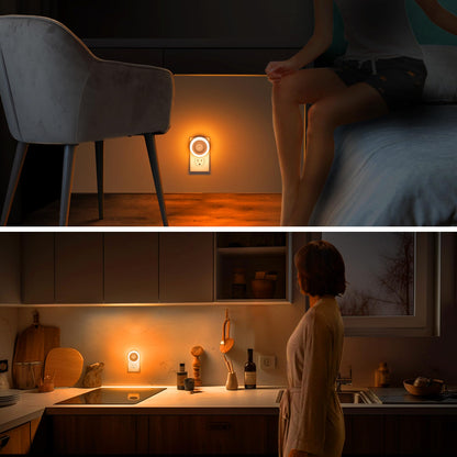 Briignite Motion Sensor Night Light Orange, [2 Pack] Night Lights Plug into Wall, Auto On/Off Motion Activation Nightlight, Energy-Saving 0.6W LED Amber Night Light, Ideal for Kids, Bedroom, Bathroom