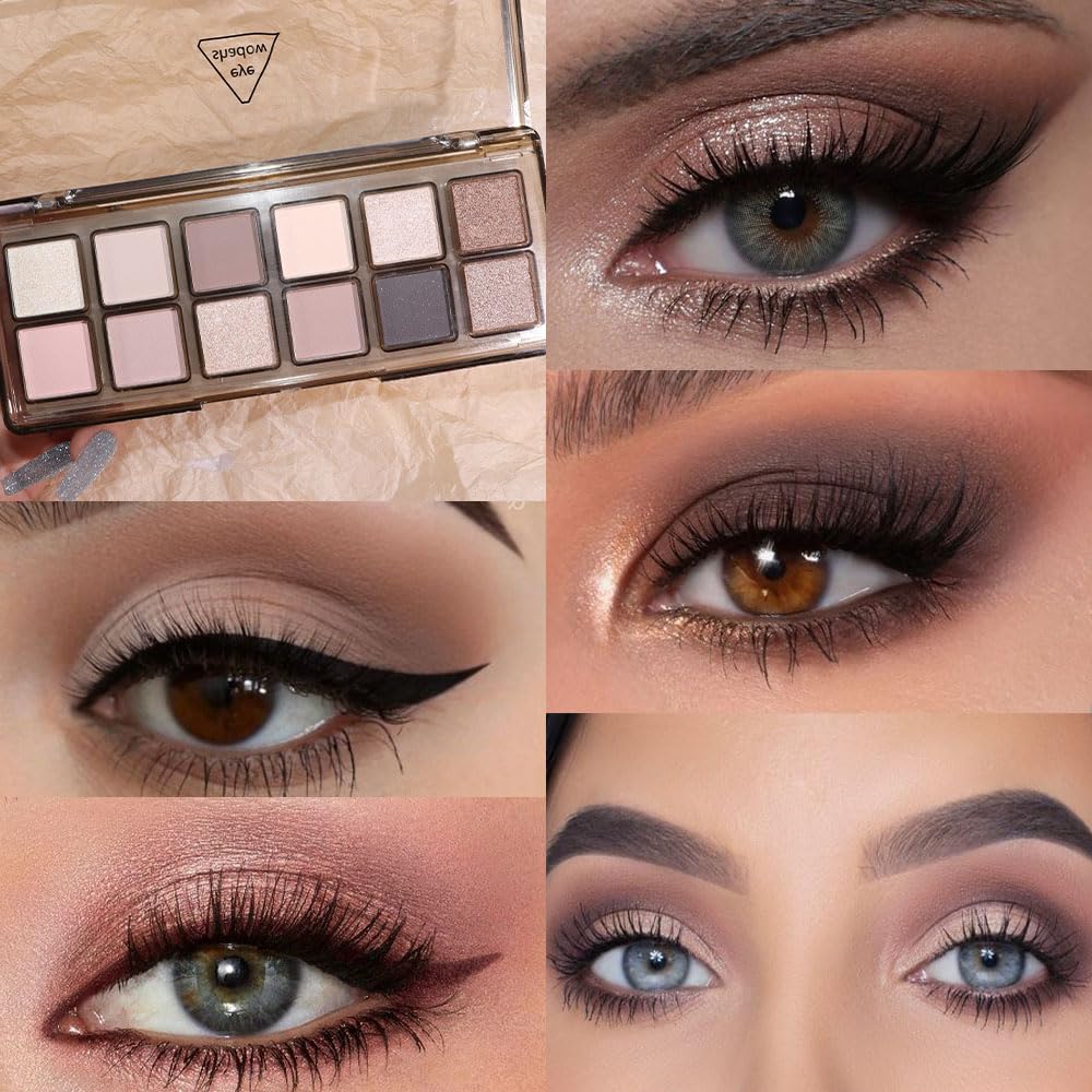 AMY'S DIARY 12-Color Nude Eyeshadow Palette for Versatile Day-to-Night Looks – Blendable, Long-Lasting, and Highly Pigmented. Elevate Your Eye Makeup – Unleash Your Unique Style (20)